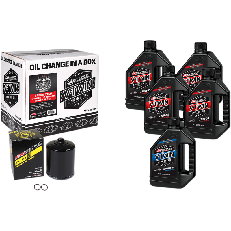MAXIMA RACING OIL Sportster Synthetic 20W-50 Oil Change Kit