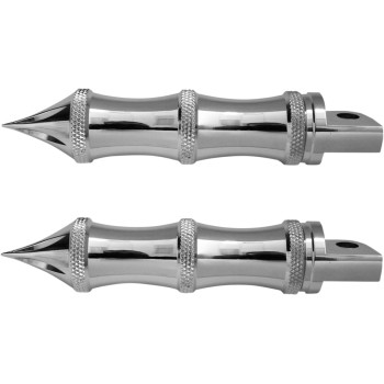 Accutronix RP111-LC Chrome Tribal Male Mount Footpegs - Pair