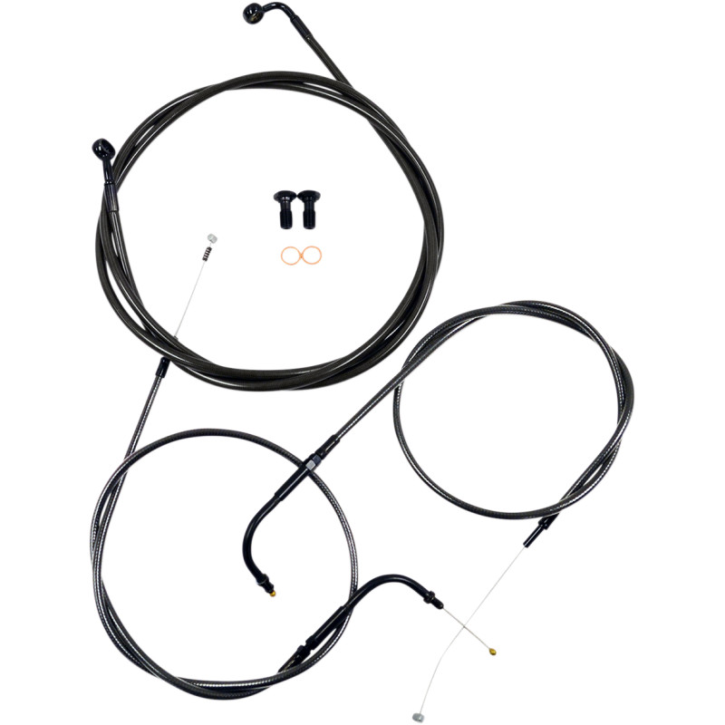 LA CHOPPERS Standard Midnight Braided Handlebar Cable/Brake Line Kit — Ape Hanger - Image 4