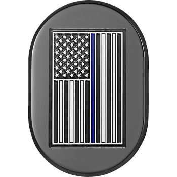 Antenna Cover - Right Rear Fender - Blue Line American Flag - Black