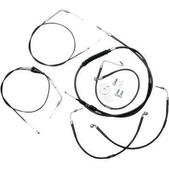 LA Choppers Black Vinyl Cable/Brake Line Kit Mini Ape Hangers 96-07 FLH