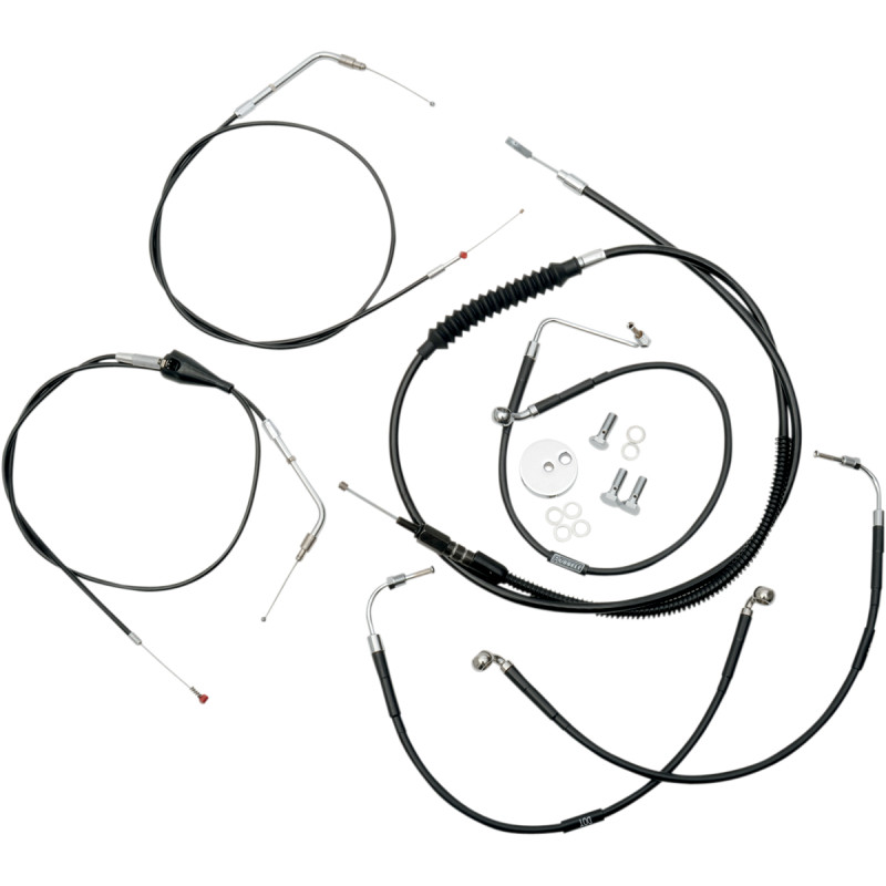 LA CHOPPERS Standard Black Vinyl Handlebar Cable/Brake Line Kit — Ape Hanger - Image 5