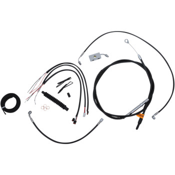 LA Choppers Black Complete Cable/Brake Line Kit 15-17" Bars 18-22 Softail