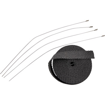 Exhaust Heat Wrap Kit with Ties - Black - 1" x 25'