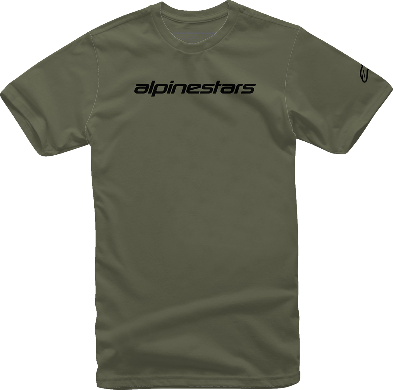 Alpinestars Linear Wordmark T-Shirt — Military/Black — Medium