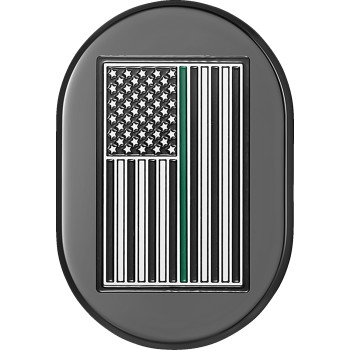 Antenna Cover - Right Rear Fender - Green Line American Flag - Black