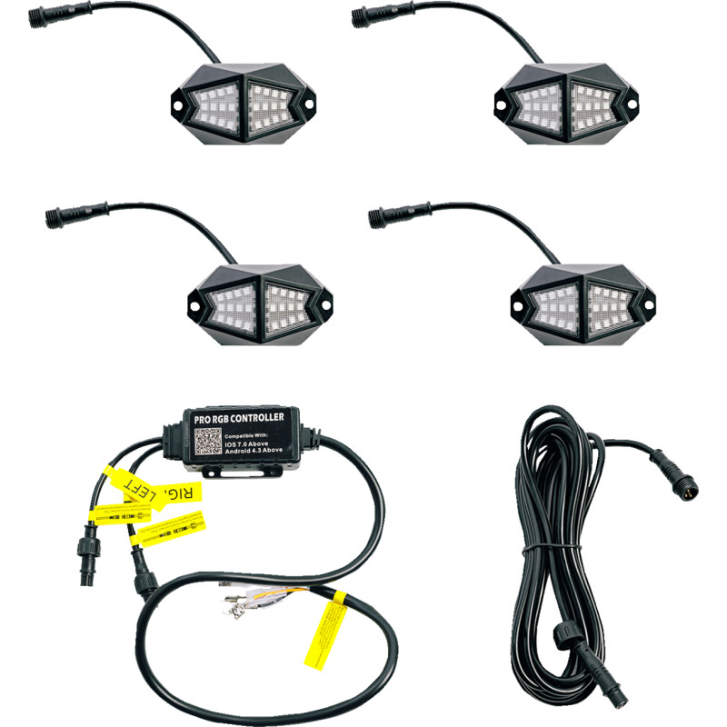 WHIPITLIGHTRODS Wide-Angle LED Rock Light Kit