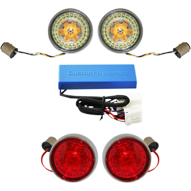 CUSTOM DYNAMICS Complete Front & Rear Turn Signal Conversion Kit with Bullet Bezel Lenses - Image 5