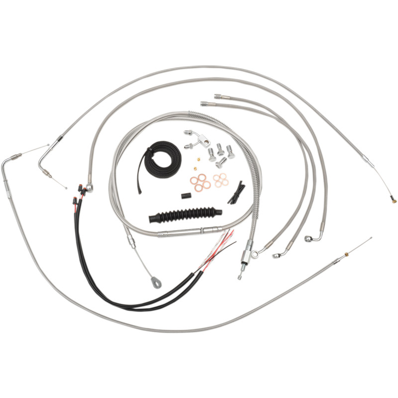 LA CHOPPERS Complete Stainless Braided Handlebar Cable/Brake Line Kit — Cable Kit - Image 6