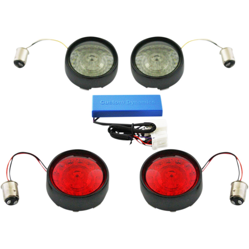 CUSTOM DYNAMICS Complete Front & Rear Turn Signal Conversion Kit with Bullet Bezel Lenses - Image 4
