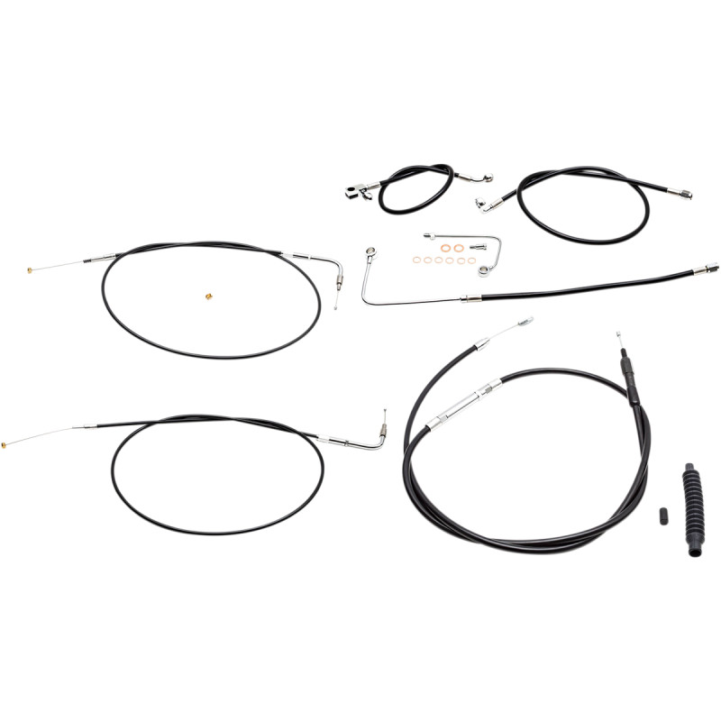 LA CHOPPERS Standard Black Vinyl Handlebar Cable/Brake Line Kit — Ape Hanger - Image 9