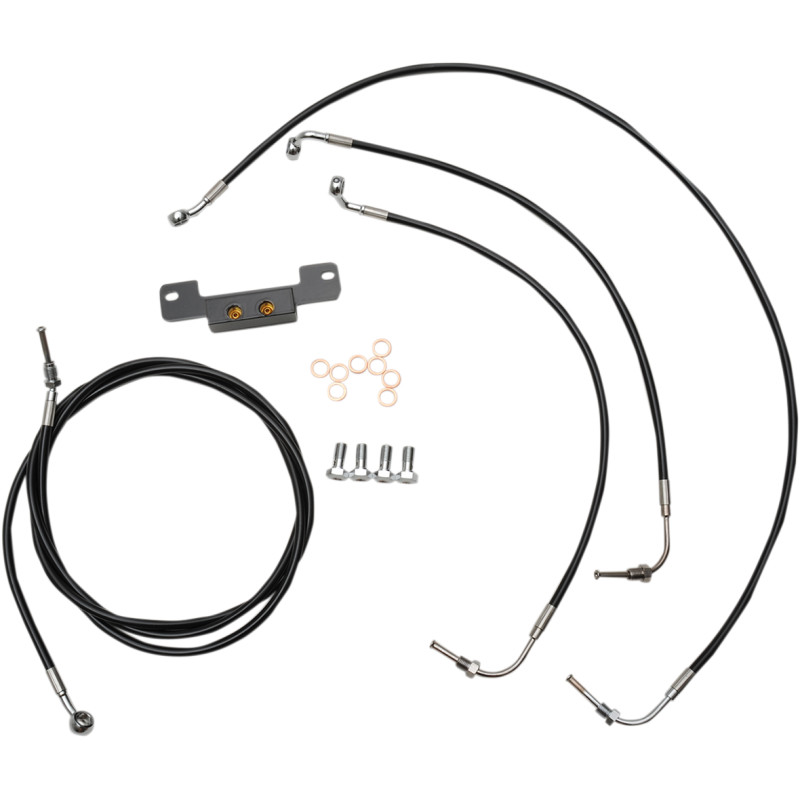 LA CHOPPERS Standard Black Vinyl Handlebar Cable/Brake Line Kit — Ape Hanger - Image 13