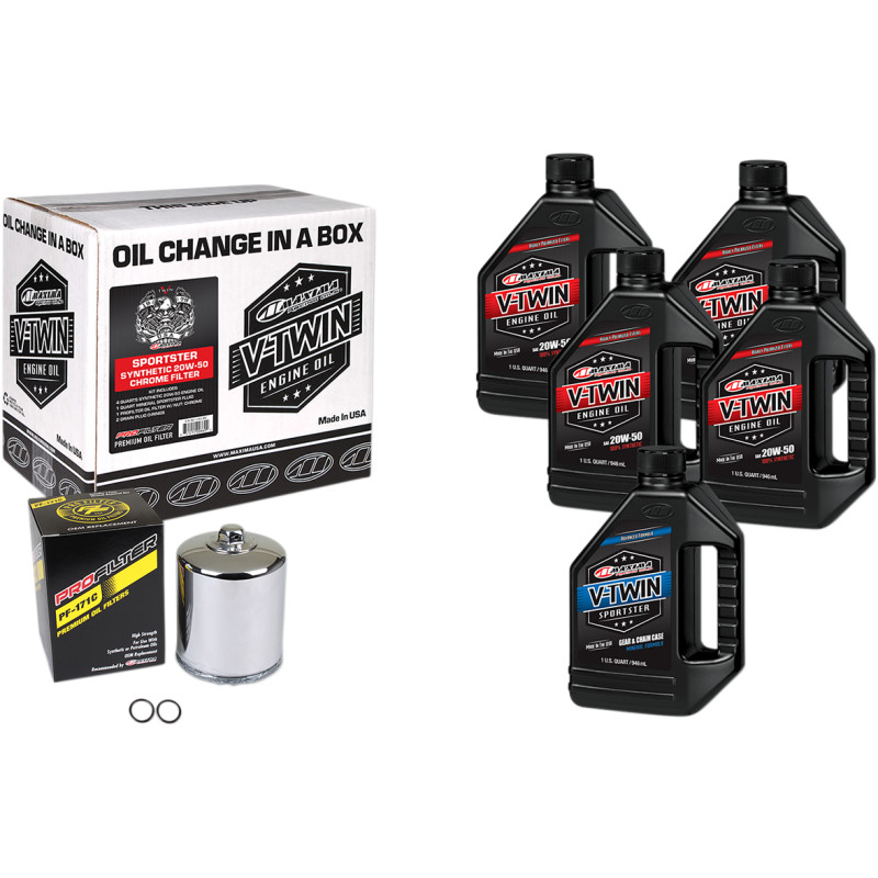 MAXIMA RACING OIL Sportster Synthetic 20W-50 Oil Change Kit - Image 2