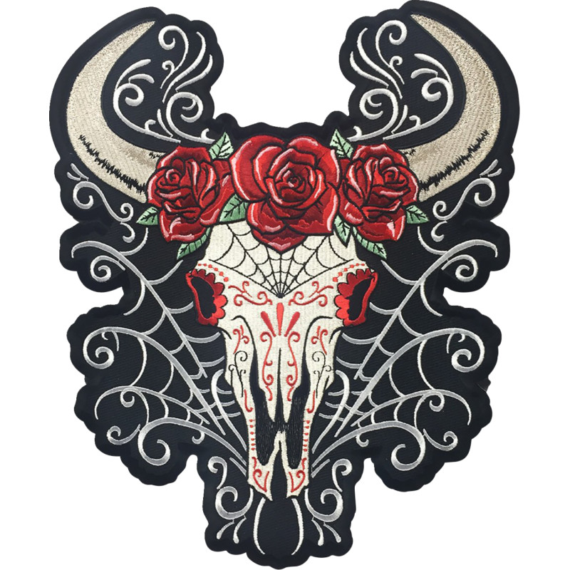 LETHAL THREAT D.O.D Western Skull Large Embroidered Patch