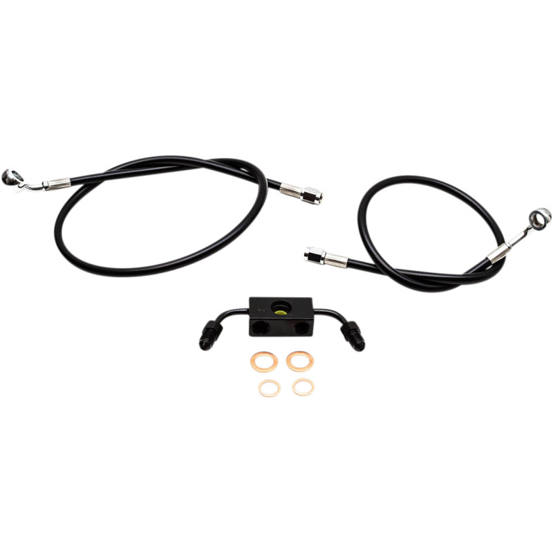 LA CHOPPERS Black Braided Brake Line Kit - Image 9