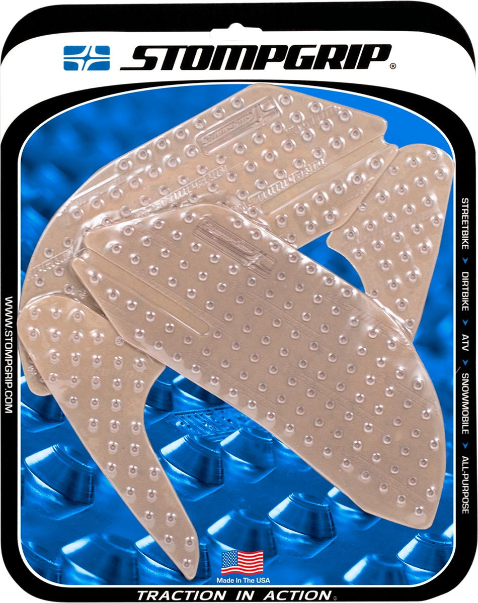 Stompgrip Tank Grips — Volcano — Clear — Ducati — Panigale '12-'24