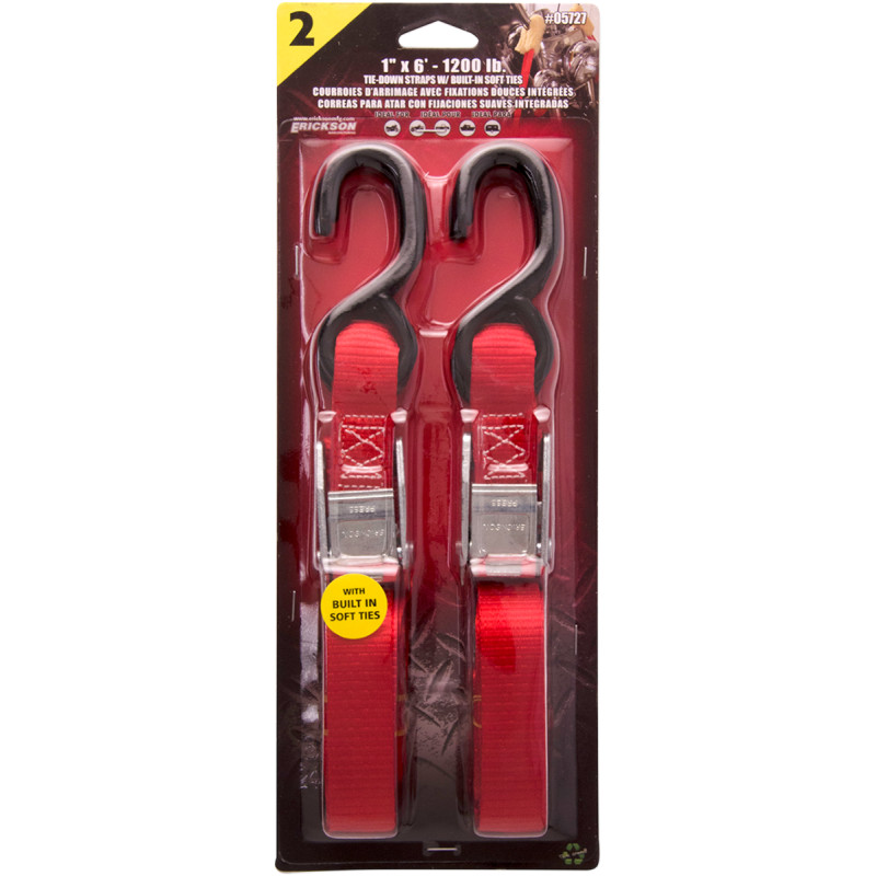 ERICKSON 1" X 6' Tie-Downs with Built-In Soft Ties