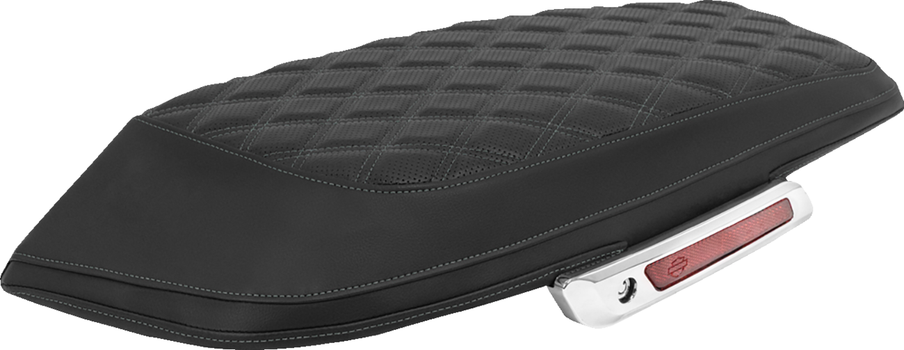 Saddlemen Saddlebag Lid Covers — Lattice — Gray Stitch — FLH/FLT '23-'25