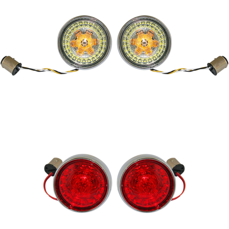 CUSTOM DYNAMICS Complete Front & Rear Turn Signal Conversion Kit with Bullet Bezel Lenses