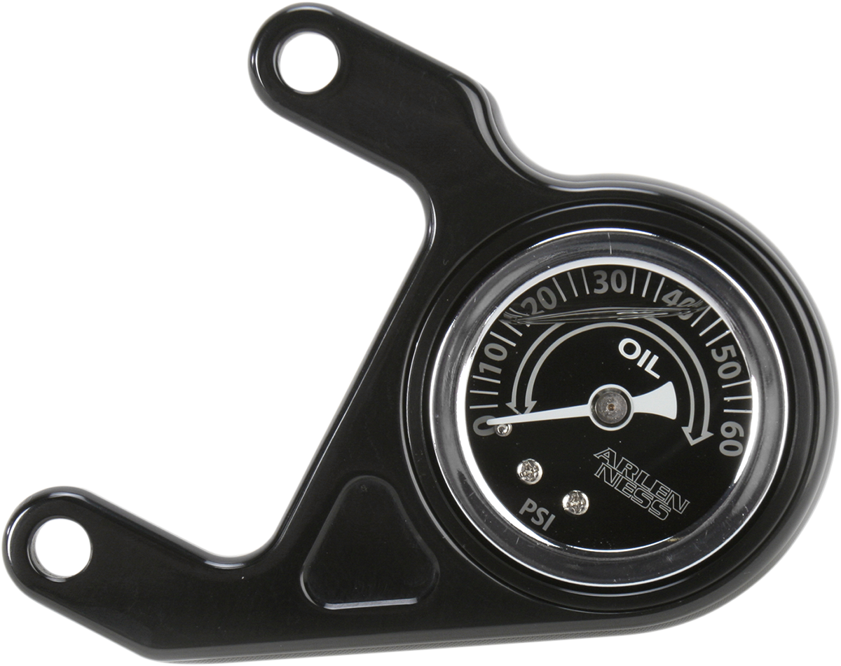 Arlen Ness Oil Pressure Gauge Kit — Radius — Black — HD '92-'99