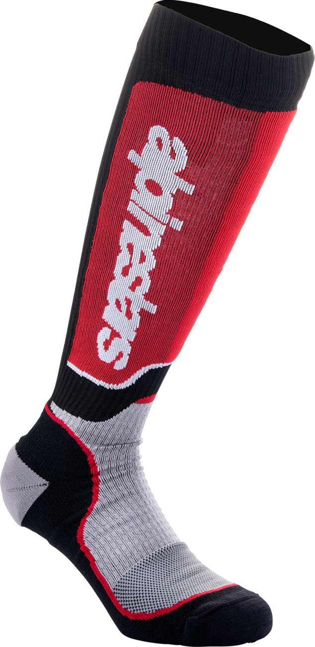 Alpinestars MX Plus Socks — Black/Red/Gray — Medium
