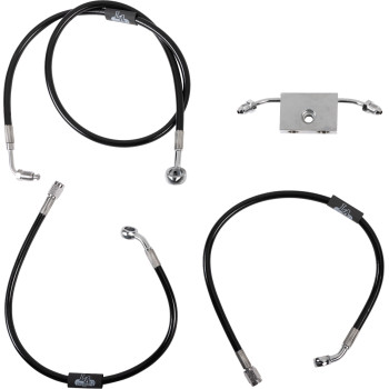 LA Choppers Black Brake Line Kit 18-20" Bars 18-24 FX ABS