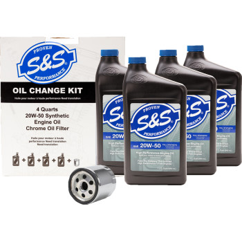 Oil Change Kit - Black Filter - '99-'17 Twin Cam - 4 US quartsOpen Image Gallery