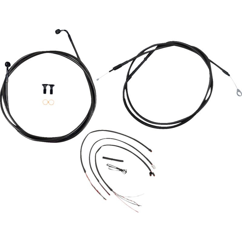 LA CHOPPERS Complete Midnight Braided Handlebar Cable/Brake Line Kit — Standard - Image 16