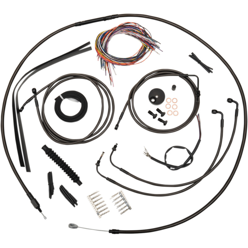 LA CHOPPERS Complete Midnight Braided Handlebar Cable/Brake Line Kit — Standard - Image 3