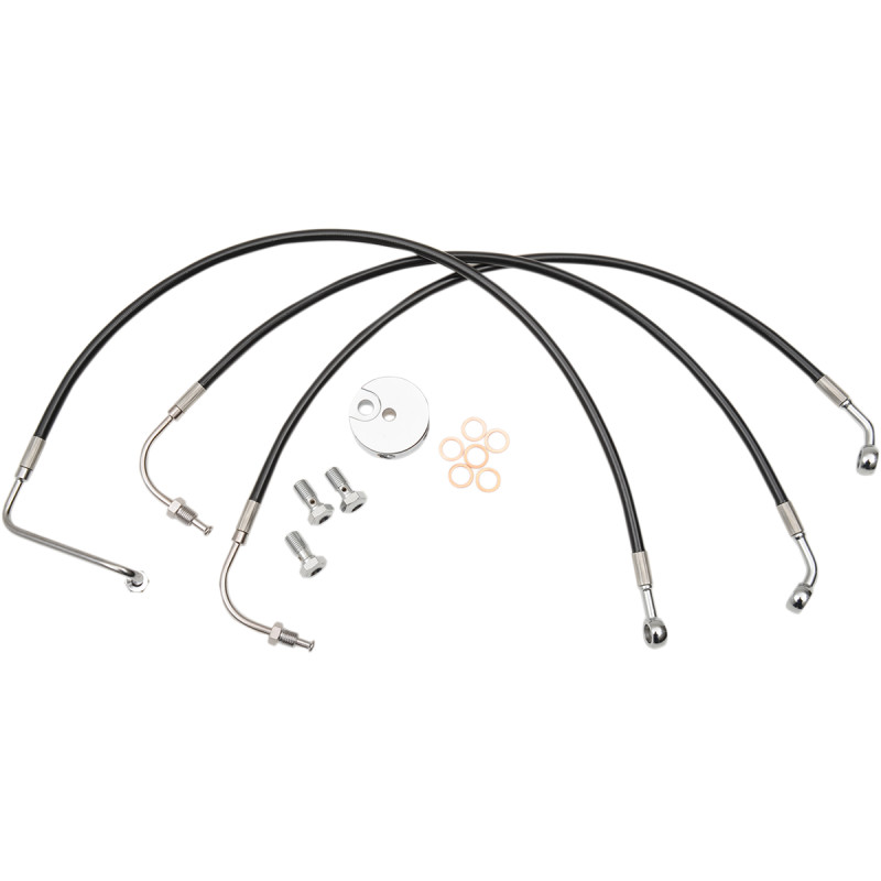 LA CHOPPERS Black Braided Brake Line Kit - Image 7