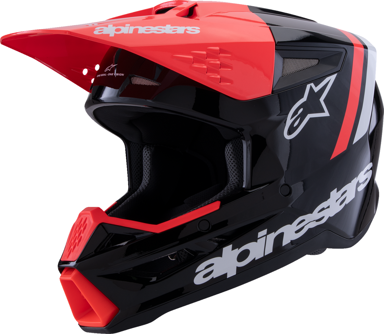 Alpinestars SM3 Helmet — Radium — Gloss Black/Red Fluo/White — Medium