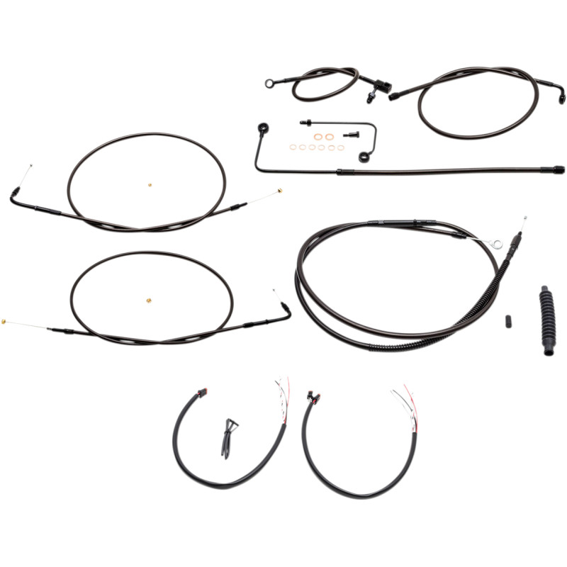 LA CHOPPERS Complete Midnight Braided Handlebar Cable/Brake Line Kit — Standard - Image 8