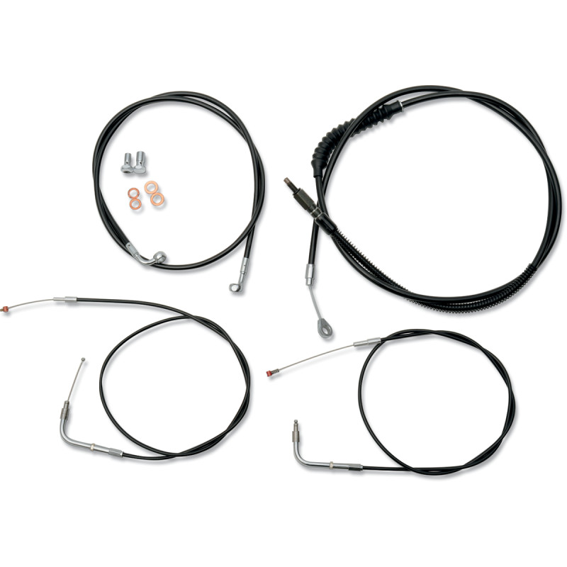 LA CHOPPERS Standard Black Vinyl Handlebar Cable/Brake Line Kit — Ape Hanger - Image 2