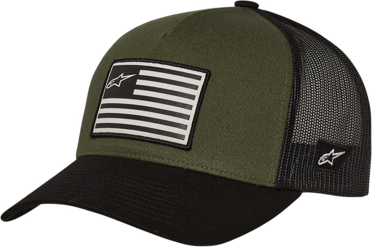 Alpinestars Flag Snapback Hat — Military/Black — One Size