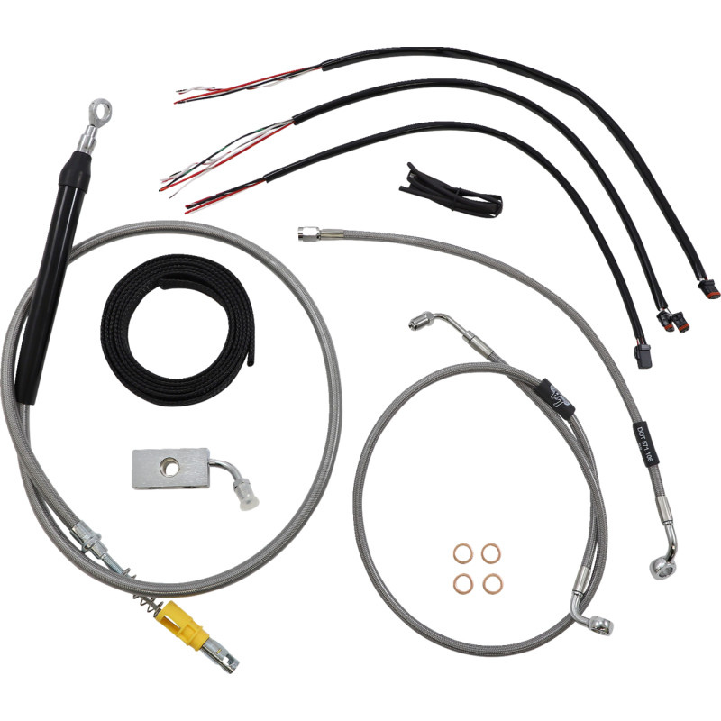 LA CHOPPERS Complete Stainless Braided Handlebar Cable/Brake Line Kit — Cable Kit - Image 15