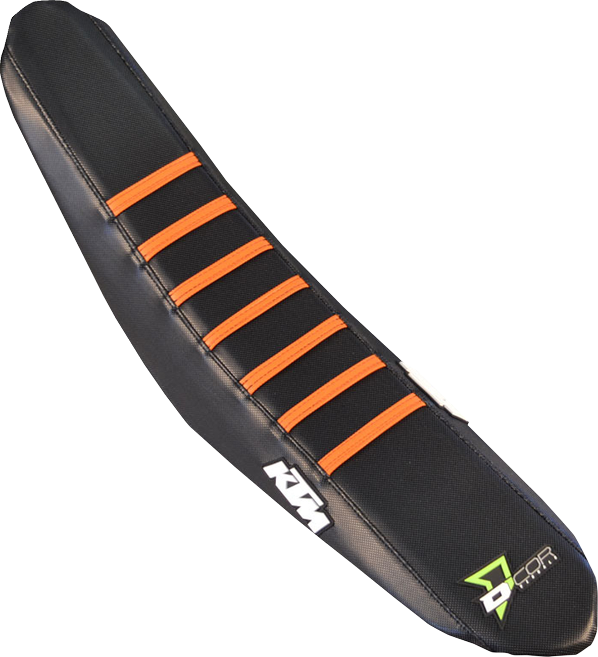 D'COR Visuals Seat Cover — Black/Orange Ribs — KTM SX '25-'26