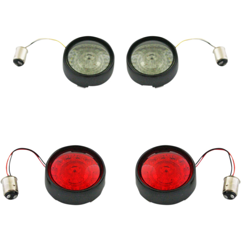 CUSTOM DYNAMICS Complete Front & Rear Turn Signal Conversion Kit with Bullet Bezel Lenses - Image 2