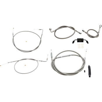 LA Choppers Stainless Braided Cable/Brake Line Kit Mini Bars 13-22 Sportster