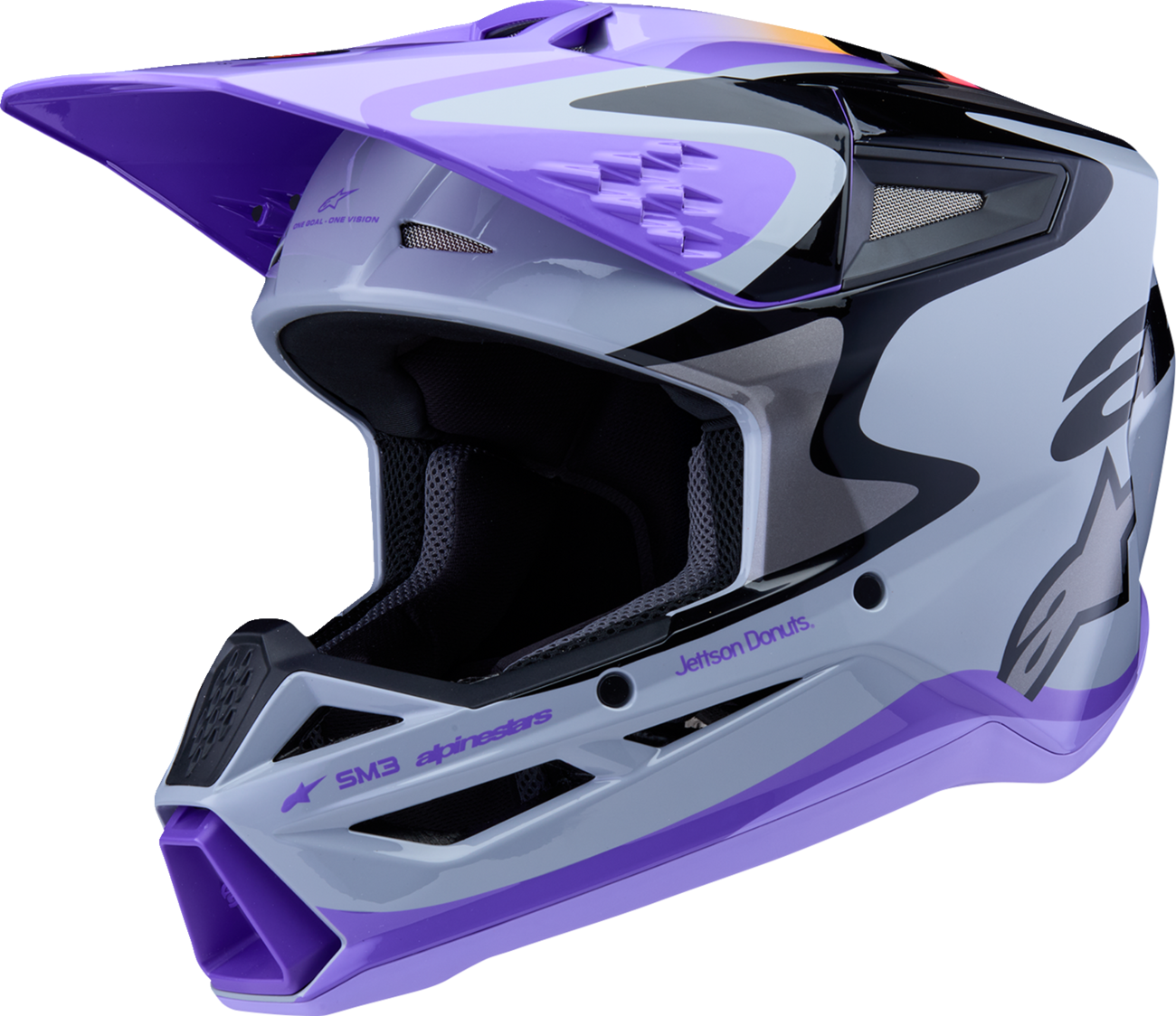 Alpinestars Youth SM3 Helmet — Jettson — Glosss Black/Gray/Purple — Medium
