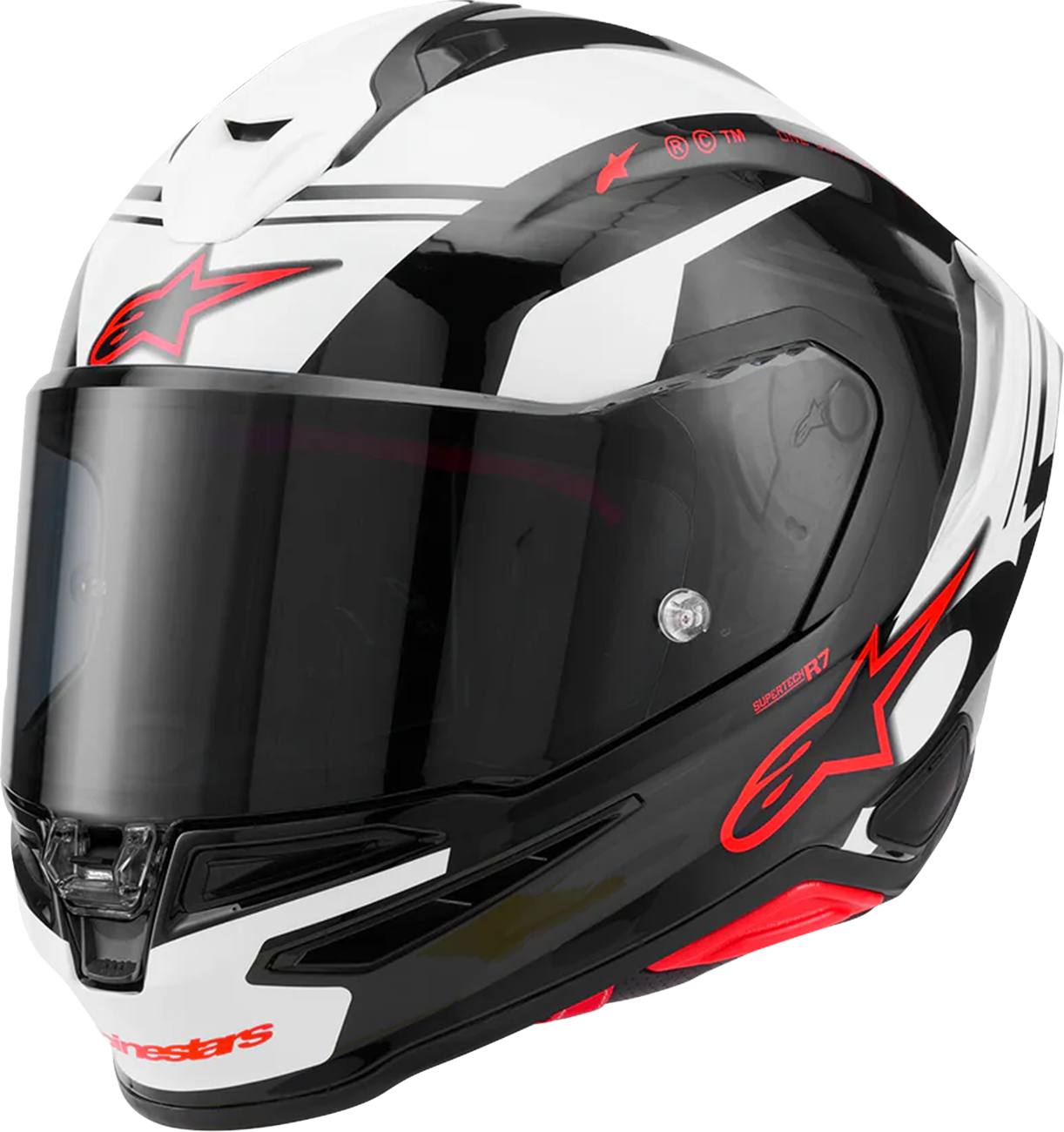 Alpinestars Supertech R7 Helmet — 22.06 — A-Core — Gloss Black/White/Red — Medium