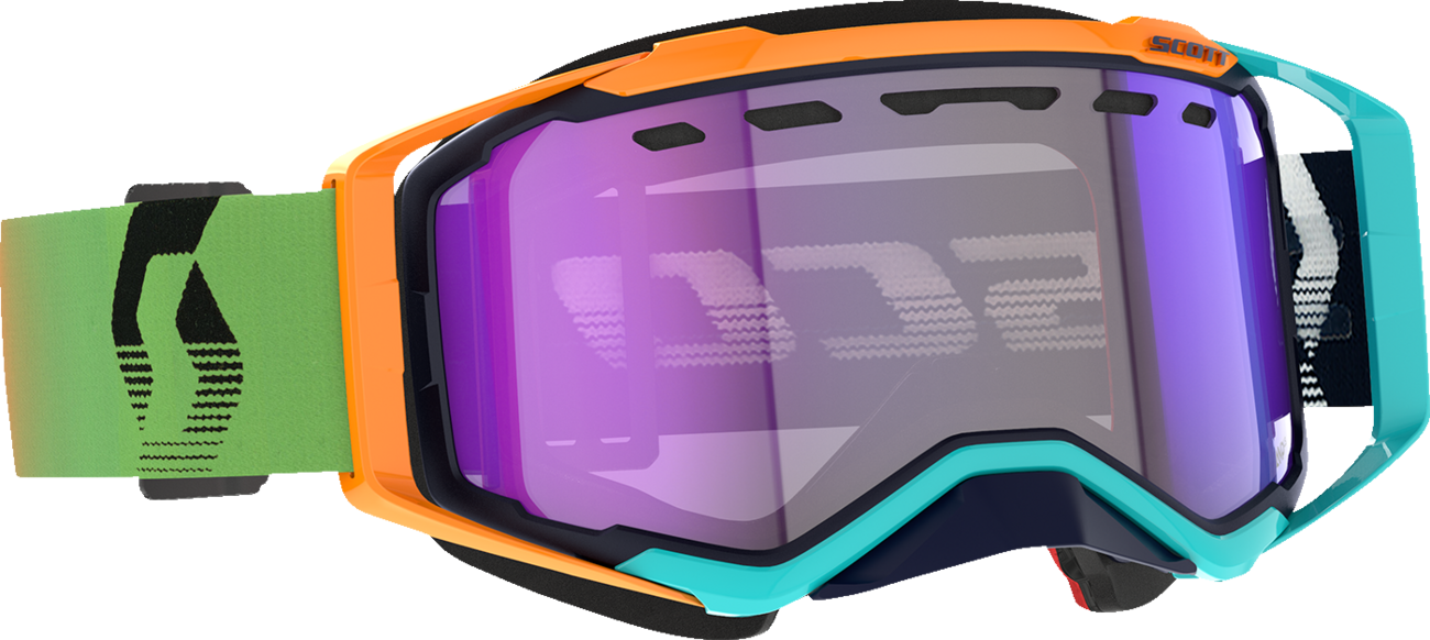 Scott Prospect Snow Cross Goggle — Blue/Orange — Dual Pane — Light Sensitive — Blue Chrome Lens