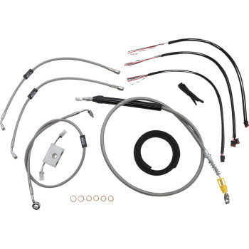 LA Choppers Stainless Complete Brake Line Kit 18-20" Apes 18-24 Softail
