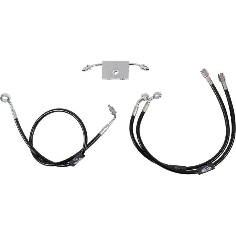 LA CHOPPERS Black Braided Brake Line Kit - Image 13