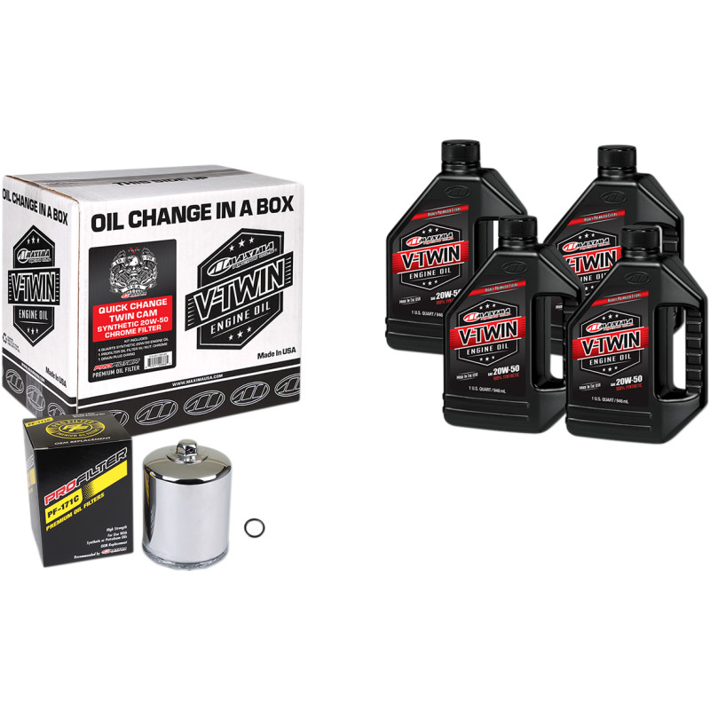 MAXIMA RACING OIL Quick Change Twin Cam Synthetic 20W-50 Oil Change Kit - Image 2