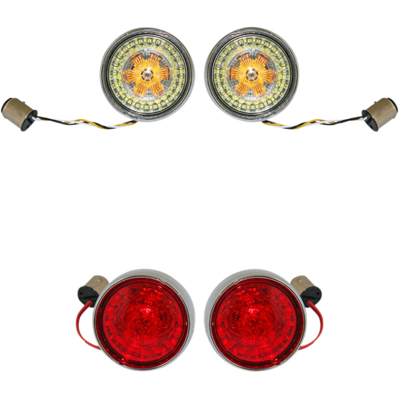 CUSTOM DYNAMICS Complete Front & Rear Turn Signal Conversion Kit with Bullet Bezel Lenses - Image 3