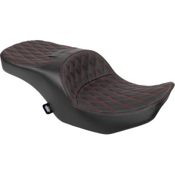 Forward Position Freedom Seat - Vinyl - Red Double Diamond Stitch - FLH/FLT '23-'25