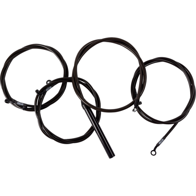 LA CHOPPERS Complete Midnight Braided Handlebar Cable/Brake Line Kit — Standard - Image 23