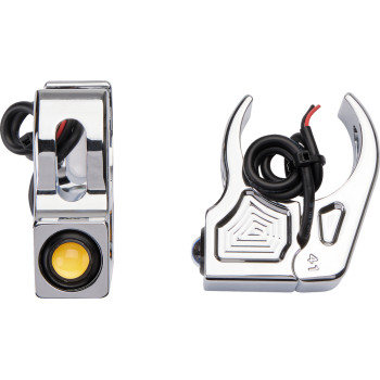 Amber Turn Signal 41 mm Chrome Housing CNC Machined Made in the USA