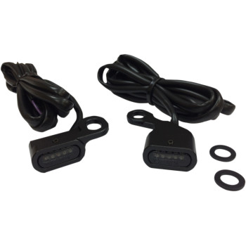 Drag Specialties Black LED Handlebar Marker Lights for 96-17 Harley Dyna Softail