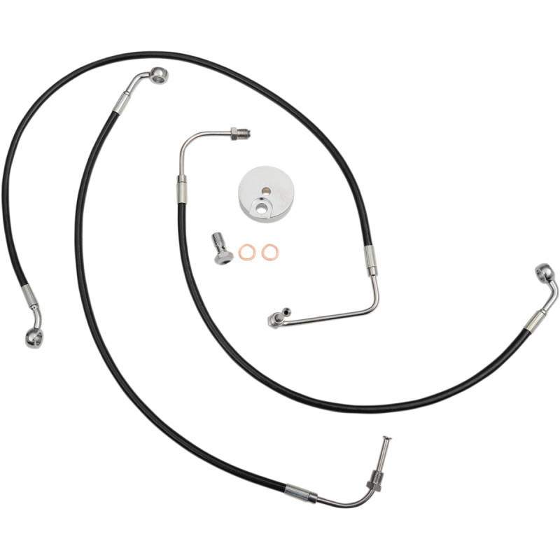 LA CHOPPERS Black Braided Brake Line Kit - Image 2